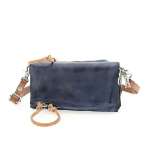 Borsetta in pelle donna AS98 200592 Blu Avio