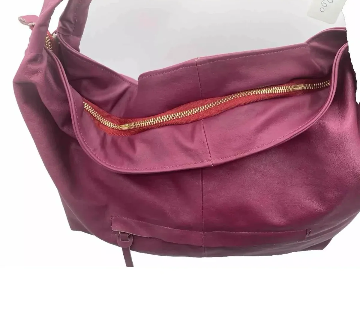 Borsa Sacca Artigianale in Vera pelle Fucsia - immagine 6
