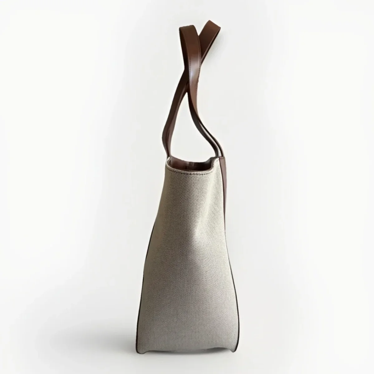MUTH BAGS TOTE BAG ERA BORSA SHOPPING BAG ARTIGIANALE VERA PELLE E TESSUTO - immagine 5