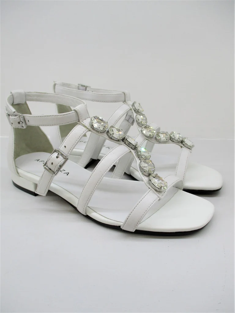 Sandalo pelle donna Apepazza Poppy bianco