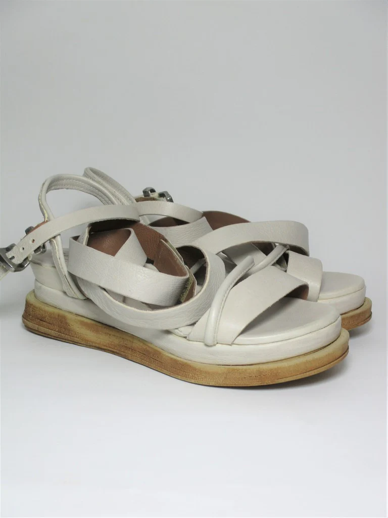 Zeppa pelle donna AS98 A15006 Bianco - immagine 2
