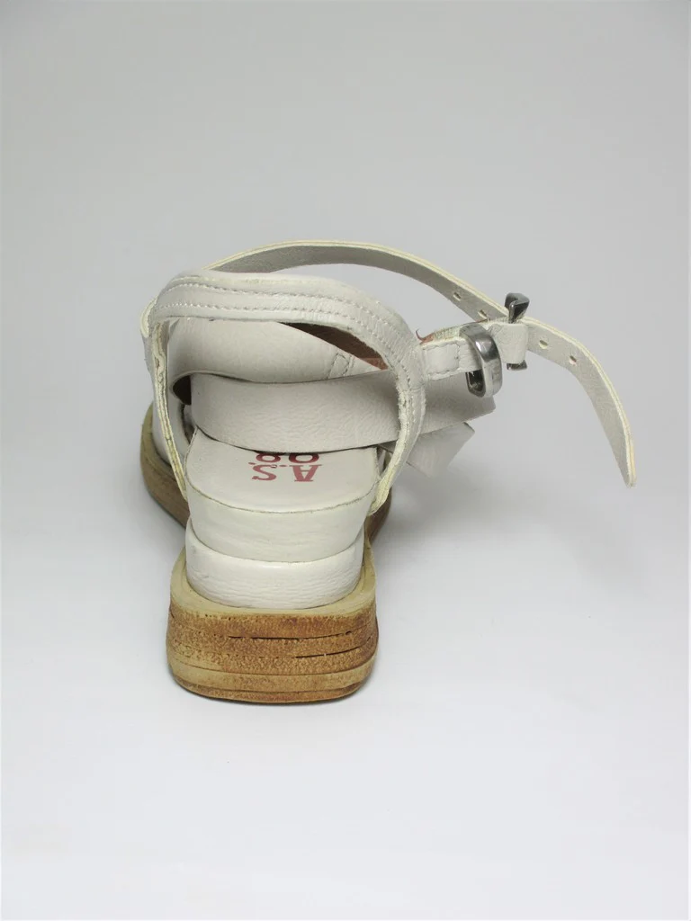 Zeppa pelle donna AS98 A15006 Bianco - immagine 6