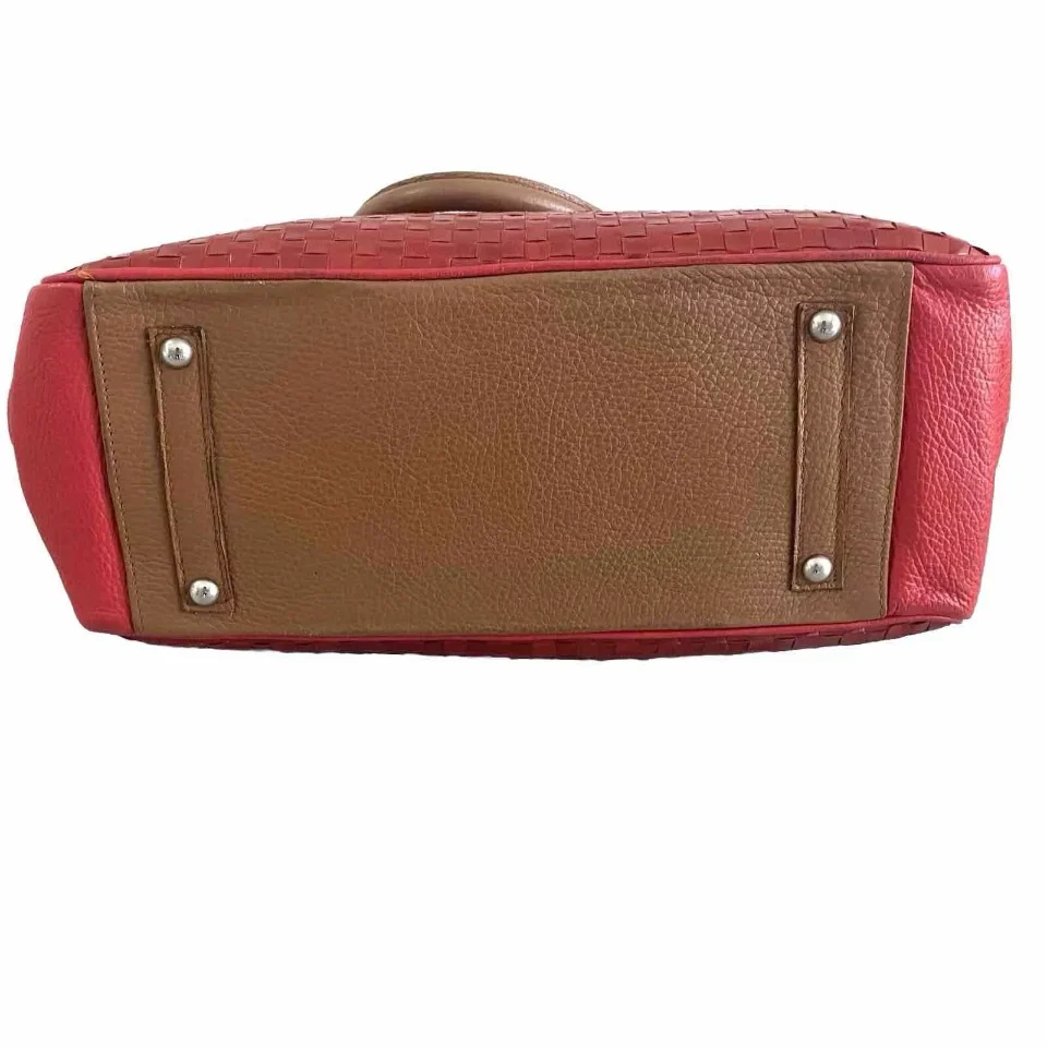 BORSA ARTIGIANALE VERA PELLE INTRECCIATA ROSSA - immagine 9