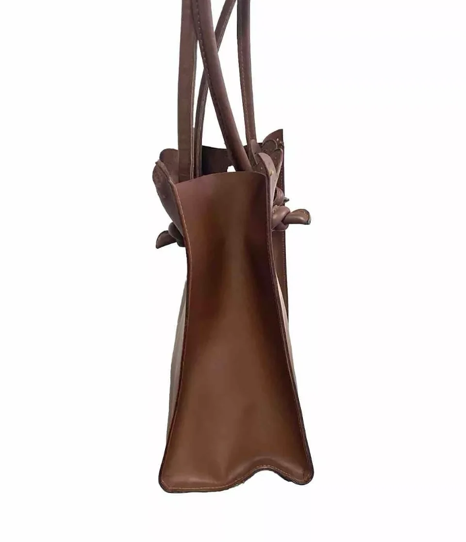 BORSA ARTIGIANALE MARRONE IN PELLE - immagine 4