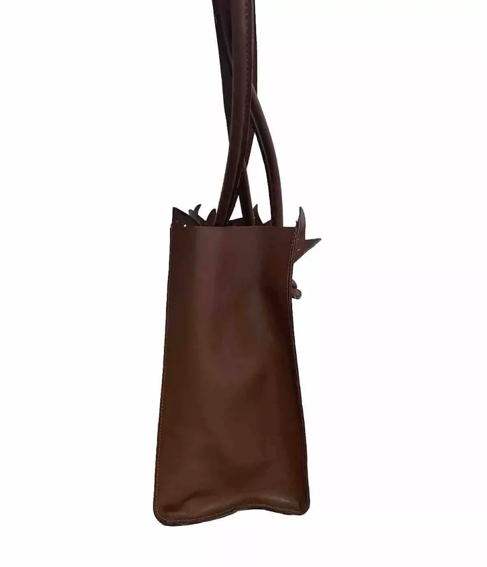 BORSA ARTIGIANALE MARRONE IN PELLE - immagine 5