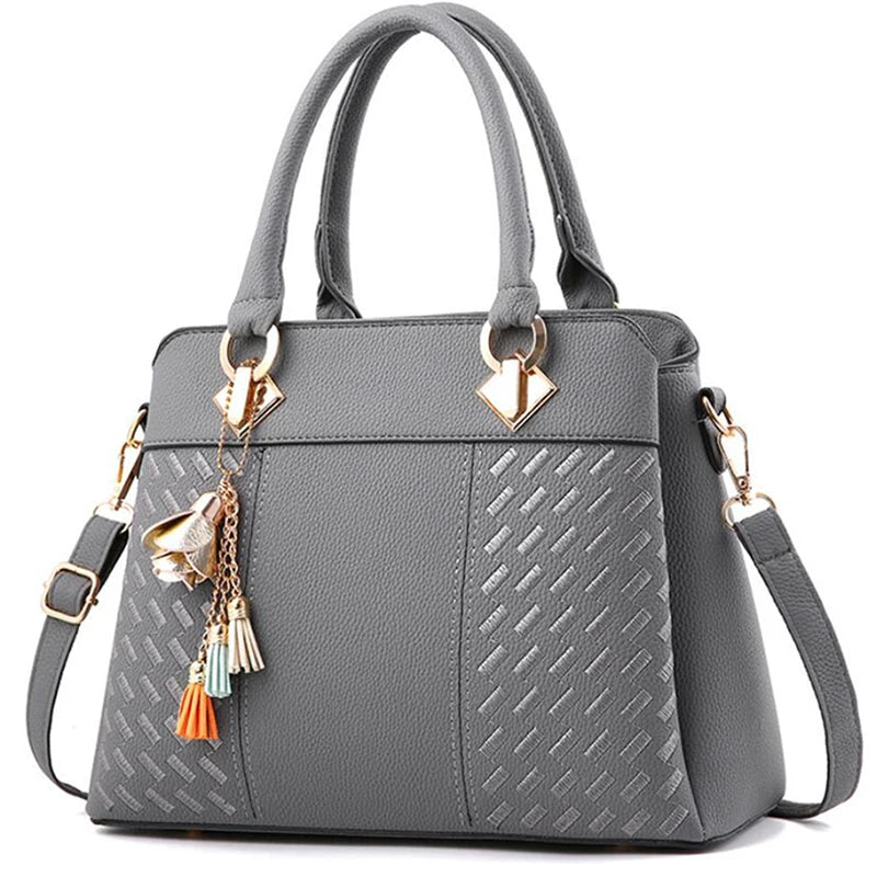 Borsa donna grande capacità ricamata con nappine – crossbody & tote 2025, borsa spalla elegante / uso quotidiano - immagine 3