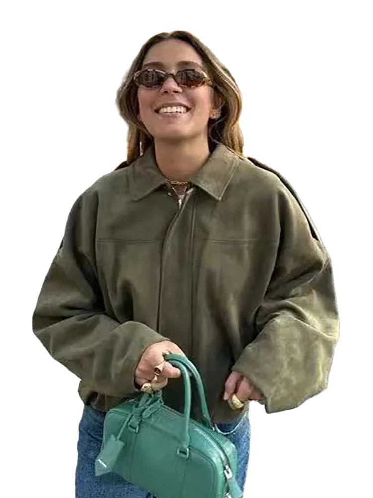 Giacca Bomber Oversize Donna Stile Vintage – Giubbotto Elegante e Morbido per Occasioni Speciali - immagine 2