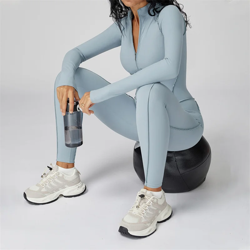 Tuta Sportiva Donna Intera con Zip – Body Fitness per Palestra e Yoga - immagine 4