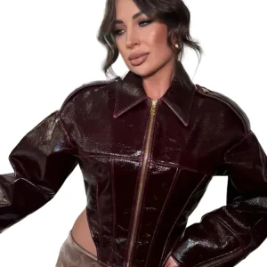 Giacca Crop in Ecopelle Vintage da Donna – Spring 2026 Streetwear con Zip e Colletto
