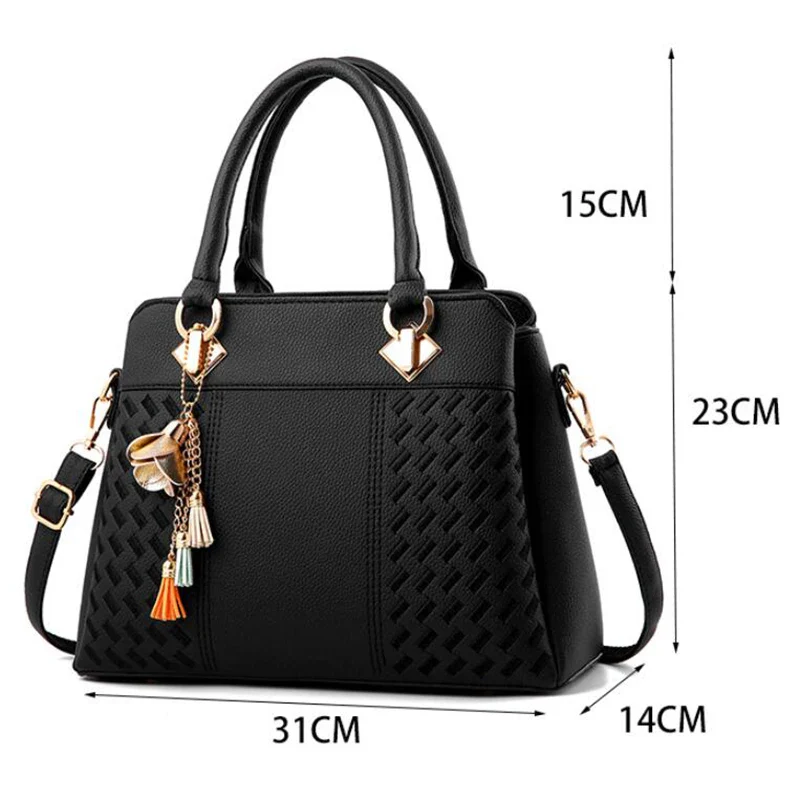 Borsa donna grande capacità ricamata con nappine – crossbody & tote 2025, borsa spalla elegante / uso quotidiano - immagine 7