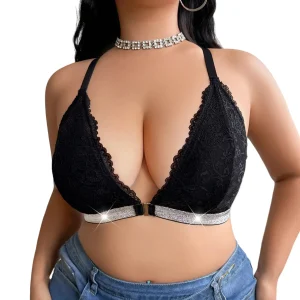Lingerie Donna Taglie Forti XL-4XL – Reggiseno Senza Ferretto con Chiusura Frontale