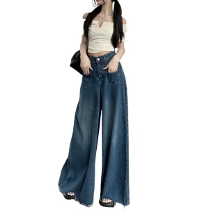 Baggy Jeans larghi a vita alta effetto corsetto: stile Y2K con un tocco retrò per look streetwear di tendenza