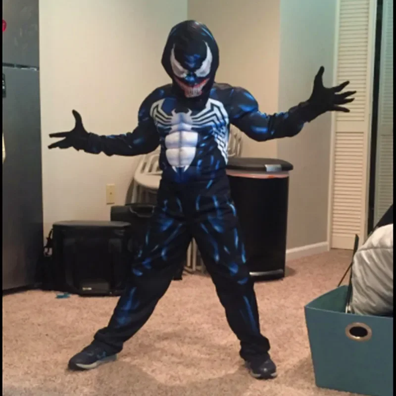 Costume da Ragno Nero per Bambini – Jumpsuit Supereroe per Carnevale e Cosplay - immagine 4