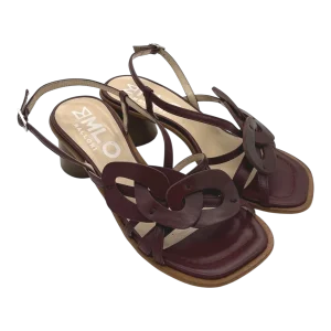 Sandalo pelle donna Malloni Burgundy -X26E30603-