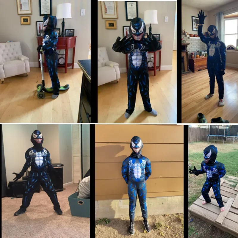 Costume da Ragno Nero per Bambini – Jumpsuit Supereroe per Carnevale e Cosplay - immagine 3