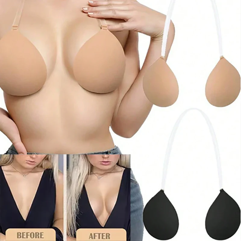 Reggiseno Invisibile in Silicone con Spalline – Push Up Adesivo per Abiti Scollati - immagine 4