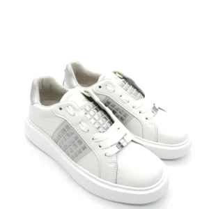 Sneaker donna slip-on Apepazza Primula White con borchie in metallo
