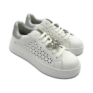 Sneakers donna Apepazza White Silver -Lara-