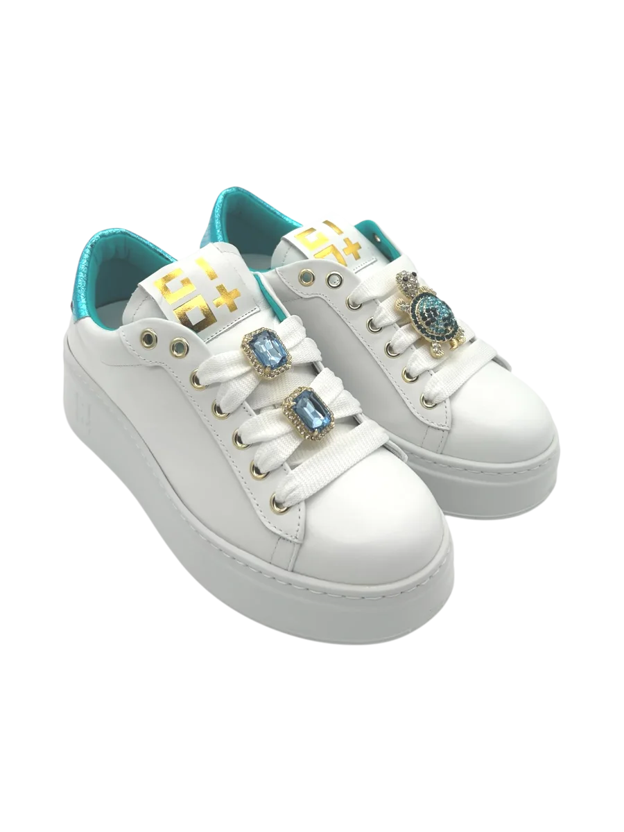 Sneakers pelle donna GIO+ Combi White Tarta Azzurro - PIA252 A - - immagine 2