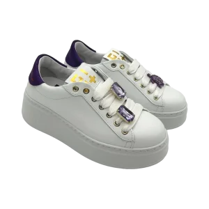 Sneakers pelle donna GIO+ Combi White Viola - PIA 286 B -
