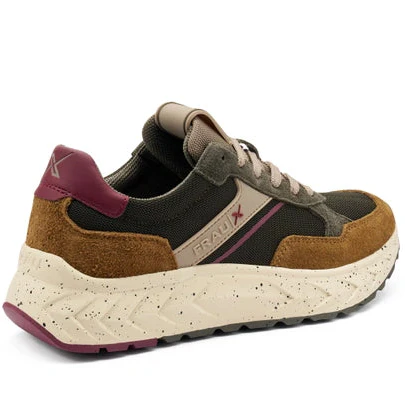 Sneakers Frau X uomo pelle e tessuto tabacco - immagine 4