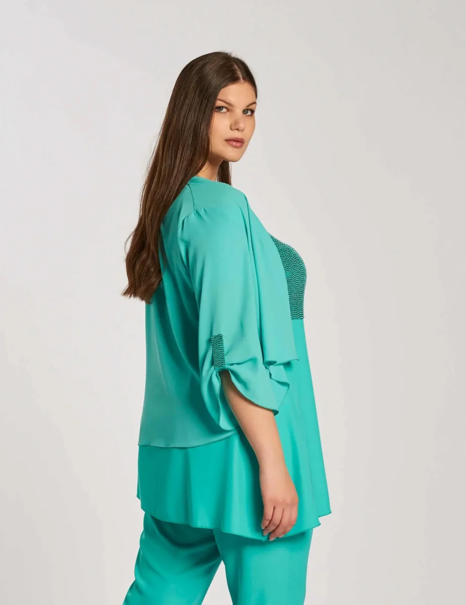 Bolero con passanti di paillettes curvy - immagine 5