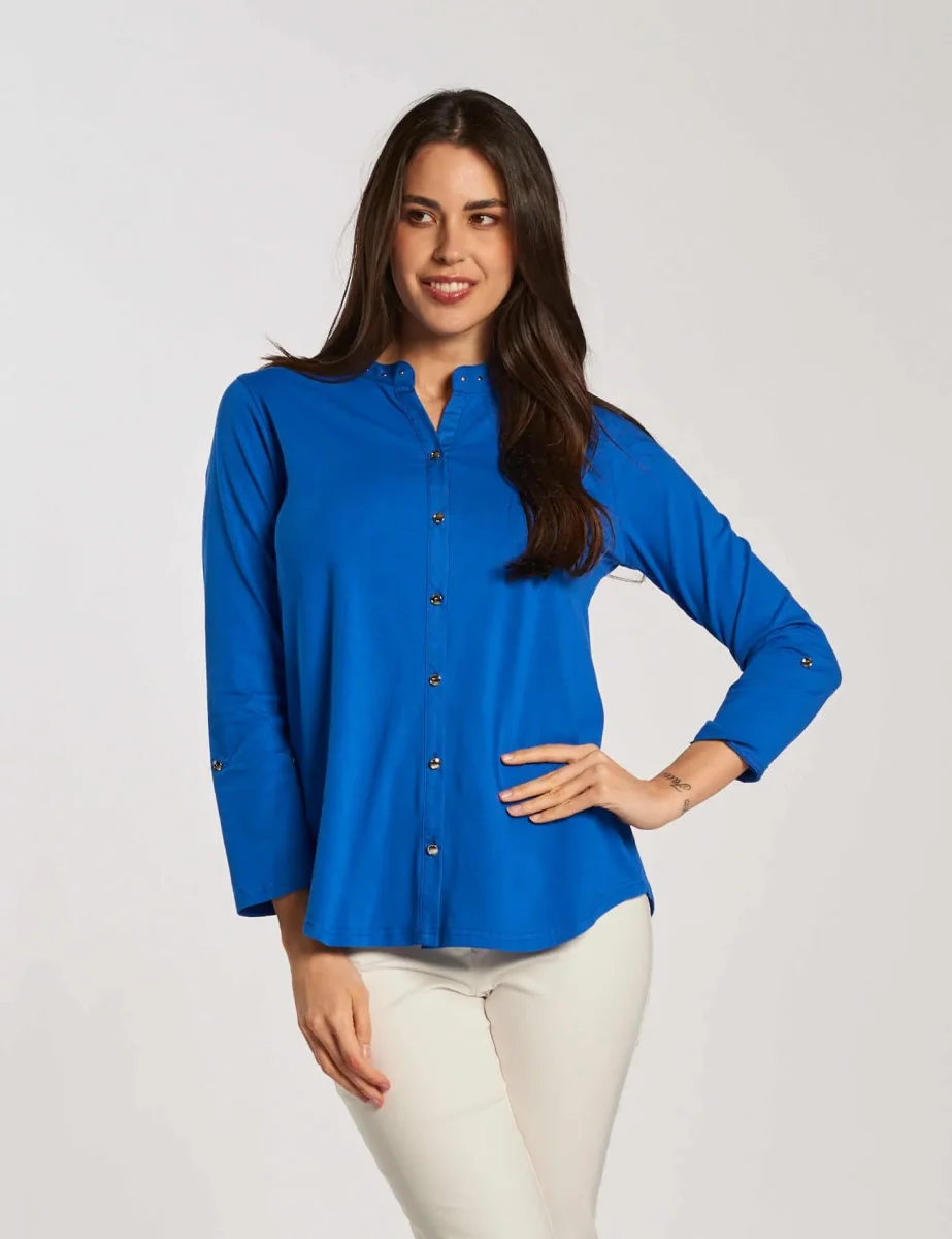Camicia con borchie sullo scollo - immagine 6