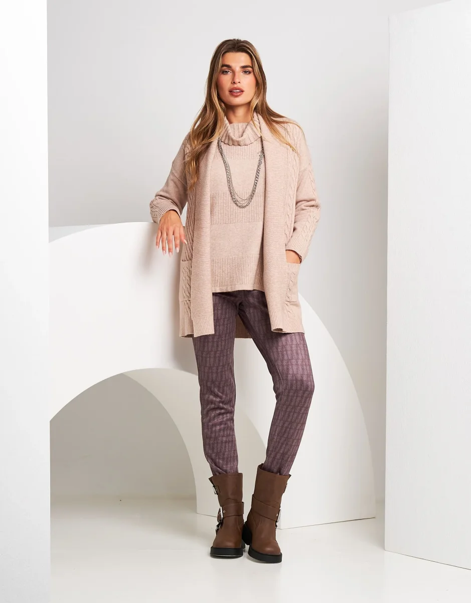 Cardigan a coste con lavorazione - immagine 6