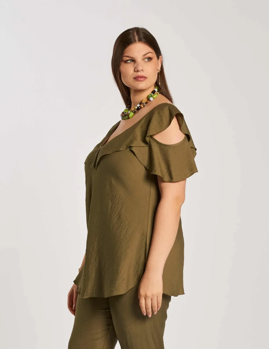 Casacca con alette e volant curvy - immagine 2