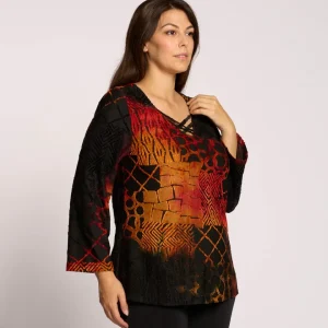 Casacca con lacci e maniche svasate curvy