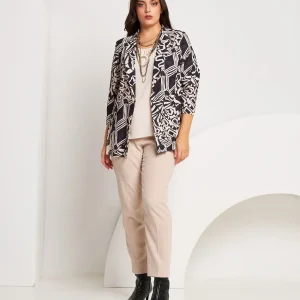 Giacca fantasia geometrica curvy