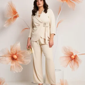 Giacca incrociata con dettagli curvy
