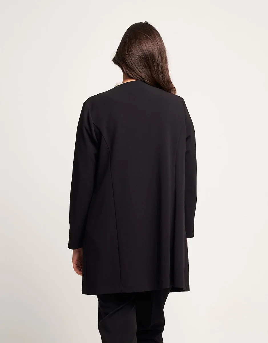 Giacca lunga con pattine bordate fantasia curvy - immagine 5