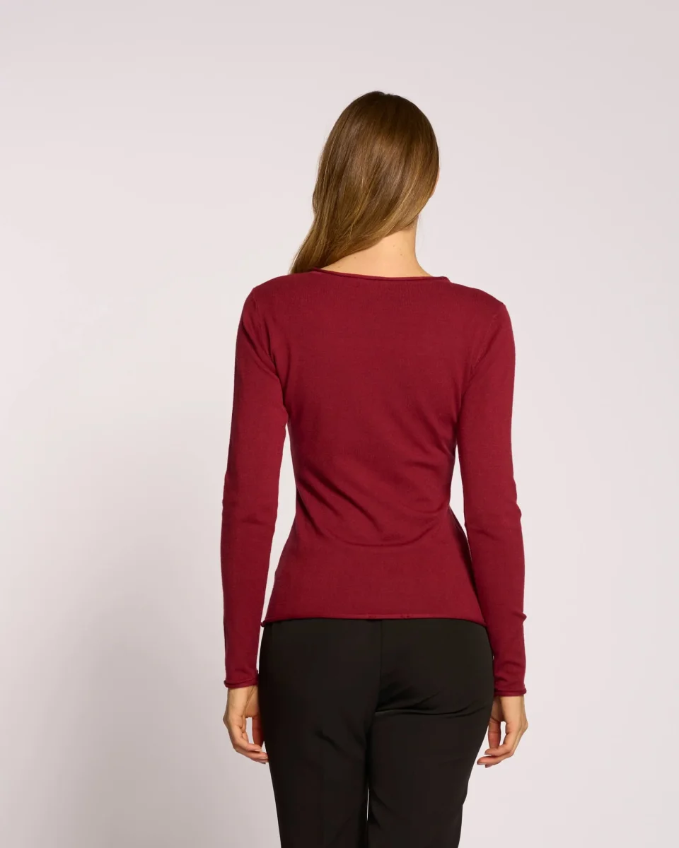 Maglia basica con scollo rotondo e bordi - immagine 5