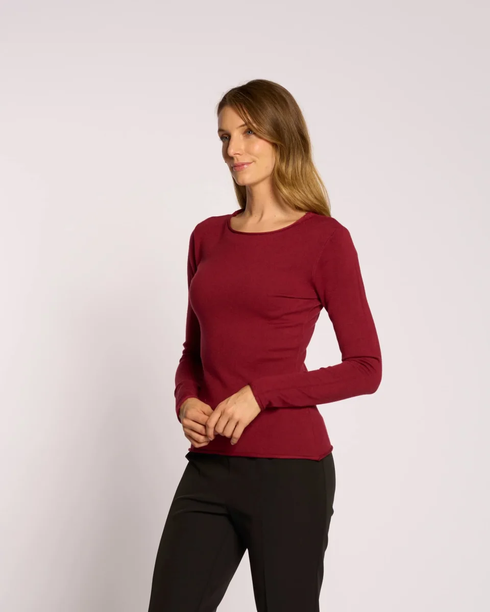 Maglia basica con scollo rotondo e bordi - immagine 3