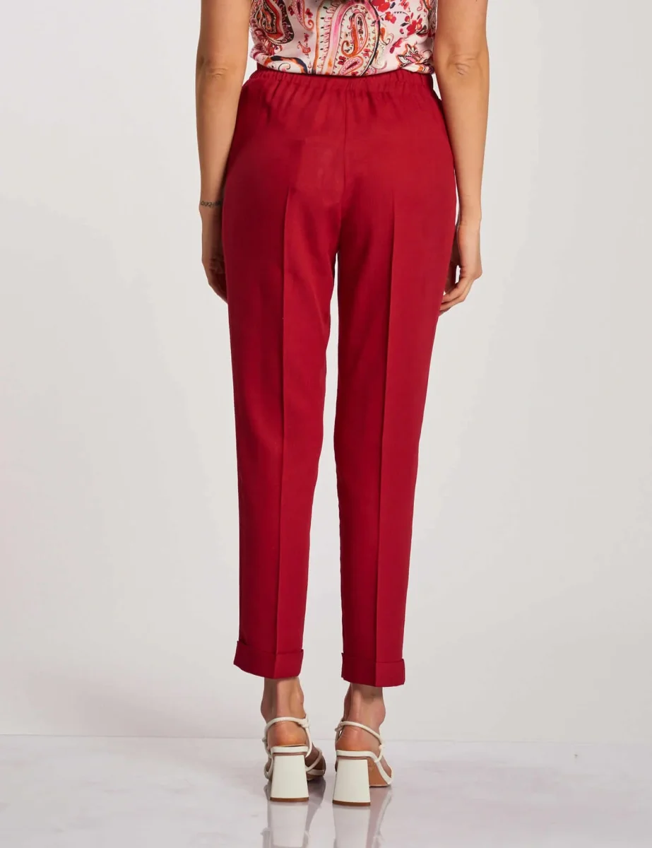 Pantalone in lino viscosa con elastico - immagine 5