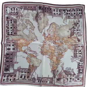 Alviero Martini 1^ Classe Foulard Bandana Geo bordeau in seta