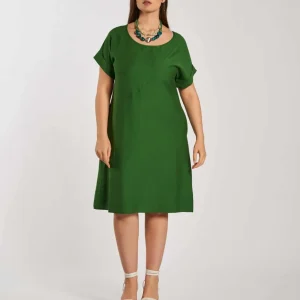 Vestito corto svasato con tasche